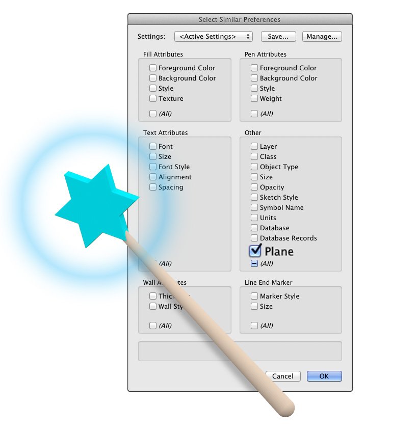 Select Similar Objects by Plane
