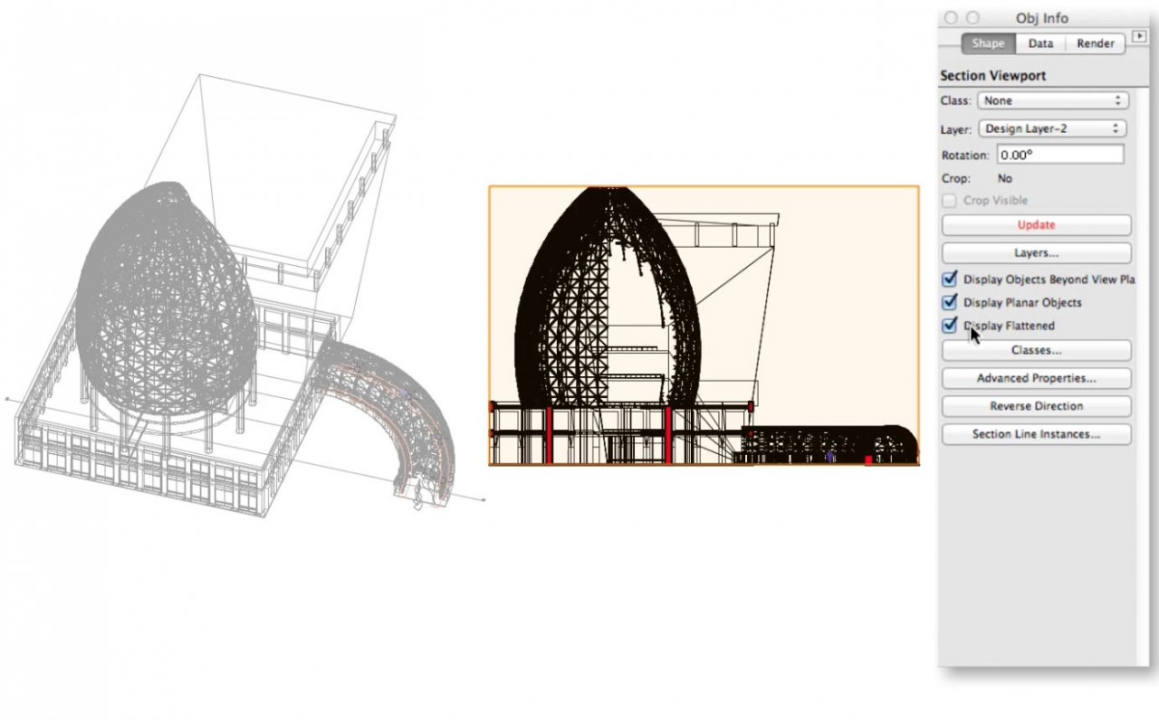 Option to Flatten Design Layer Section Viewports