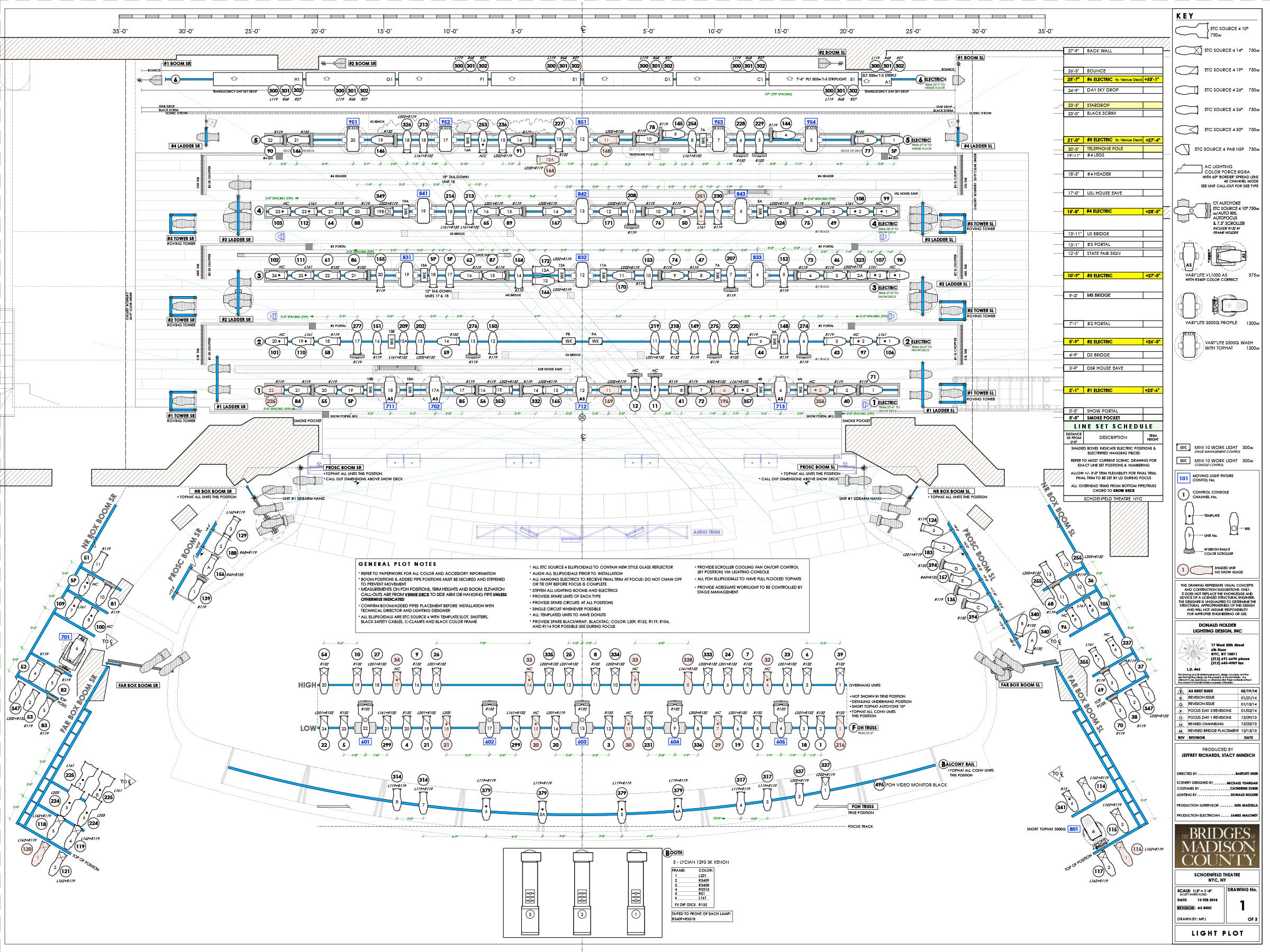 Light plot from Don Holder for The Bridges of Madison County