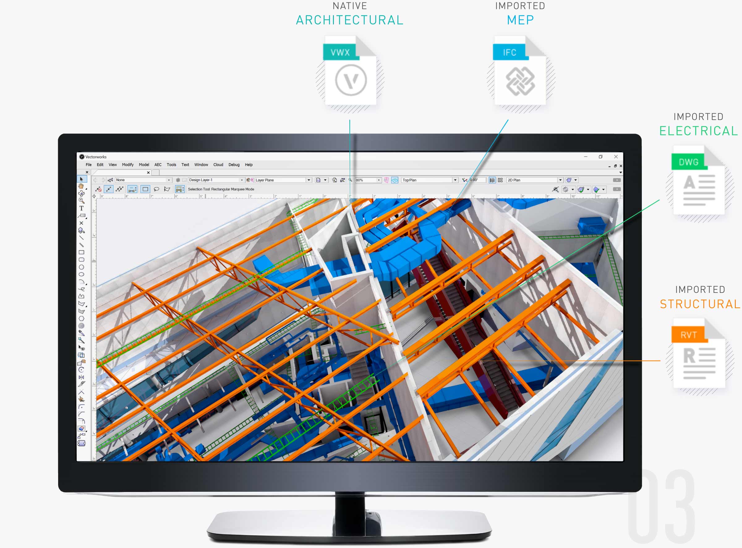 Architect interface showing import/export options