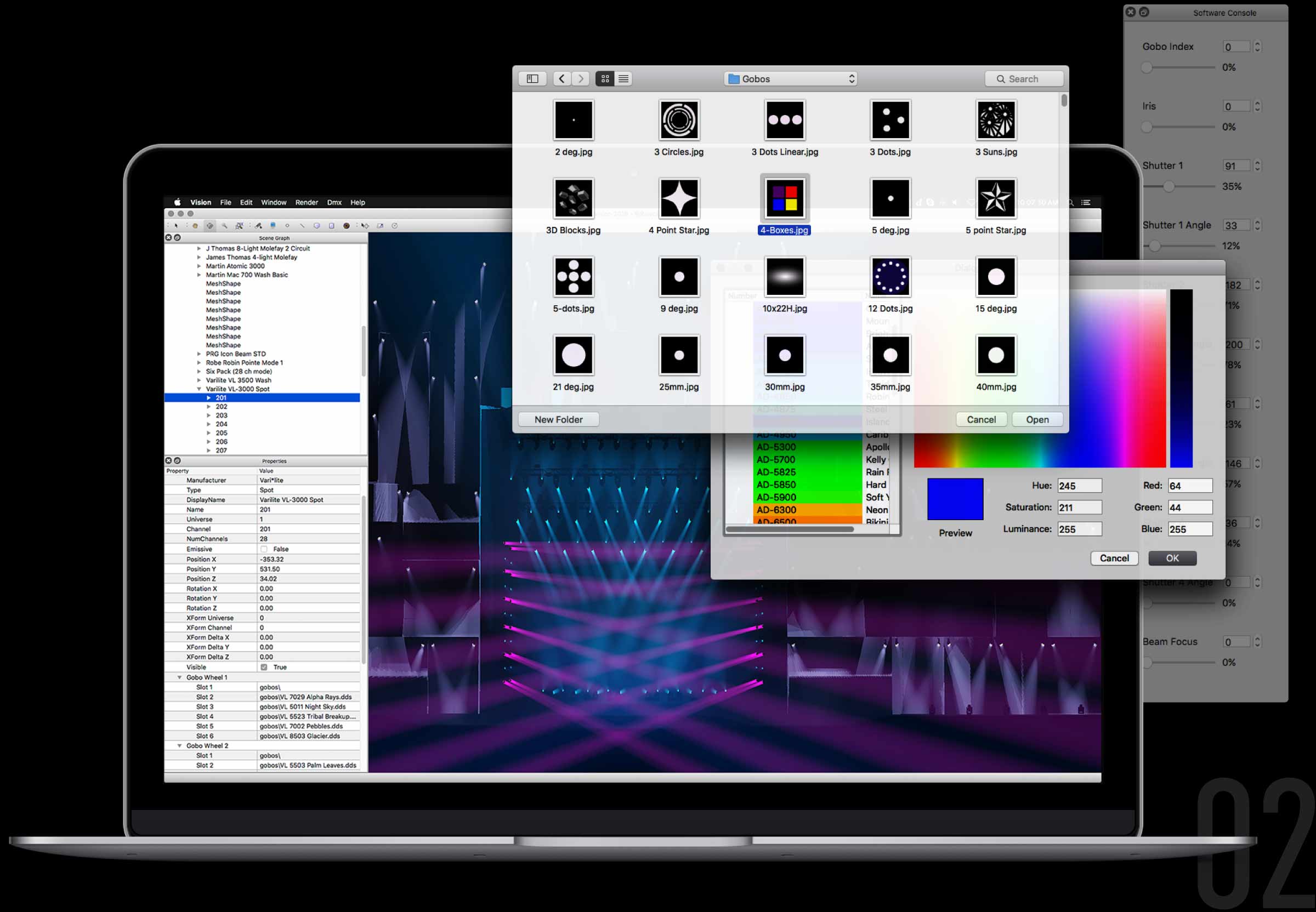 Vision interface with customisable fixture libraries Vision interface with customisable fixture libraries